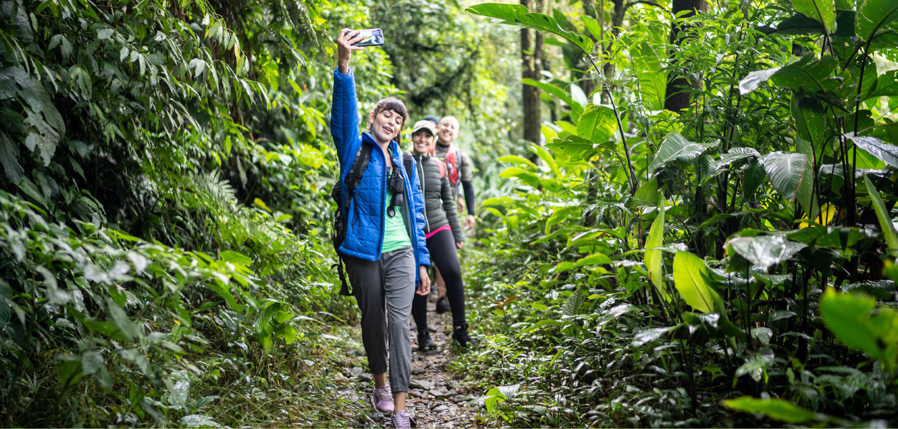 Walking group in the outdoors