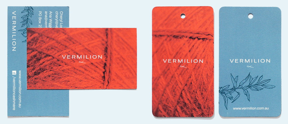 Garment label and business card design